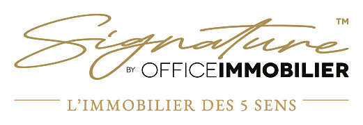 Logo Signature by Office Immobilier. Marque premium de biens de caractère